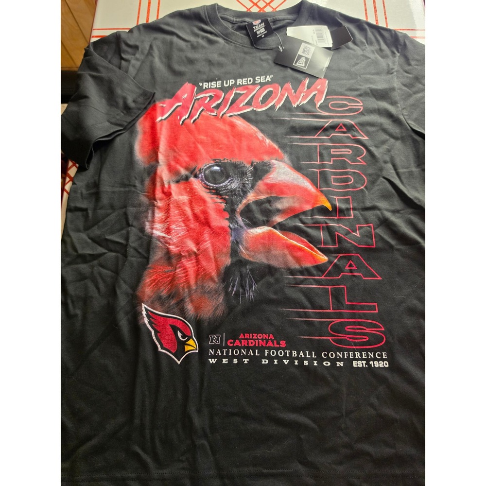 New Era NFL Arizona Cardinals T-Shirt Mens Medium Rise Up Red Sea Black NWT